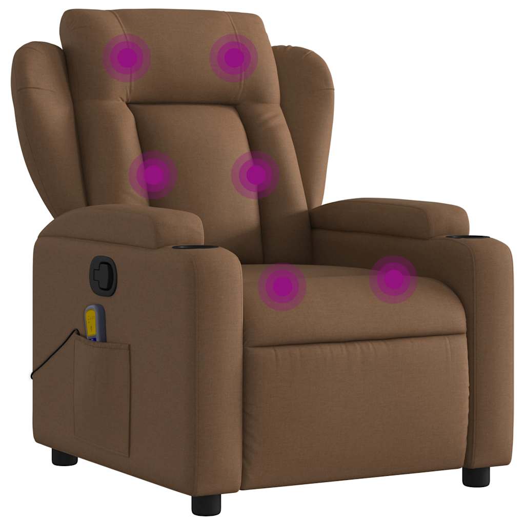Fauteuil de massage inclinable Marron Tissu - XIOS