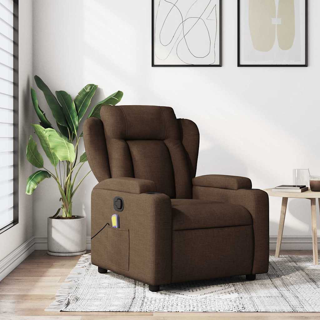 Fauteuil de massage inclinable Marron Tissu - XIOS