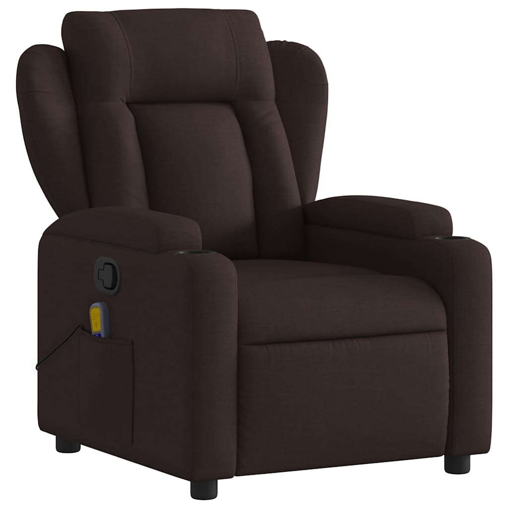 Fauteuil de massage inclinable Marron foncé Tissu - XIOS