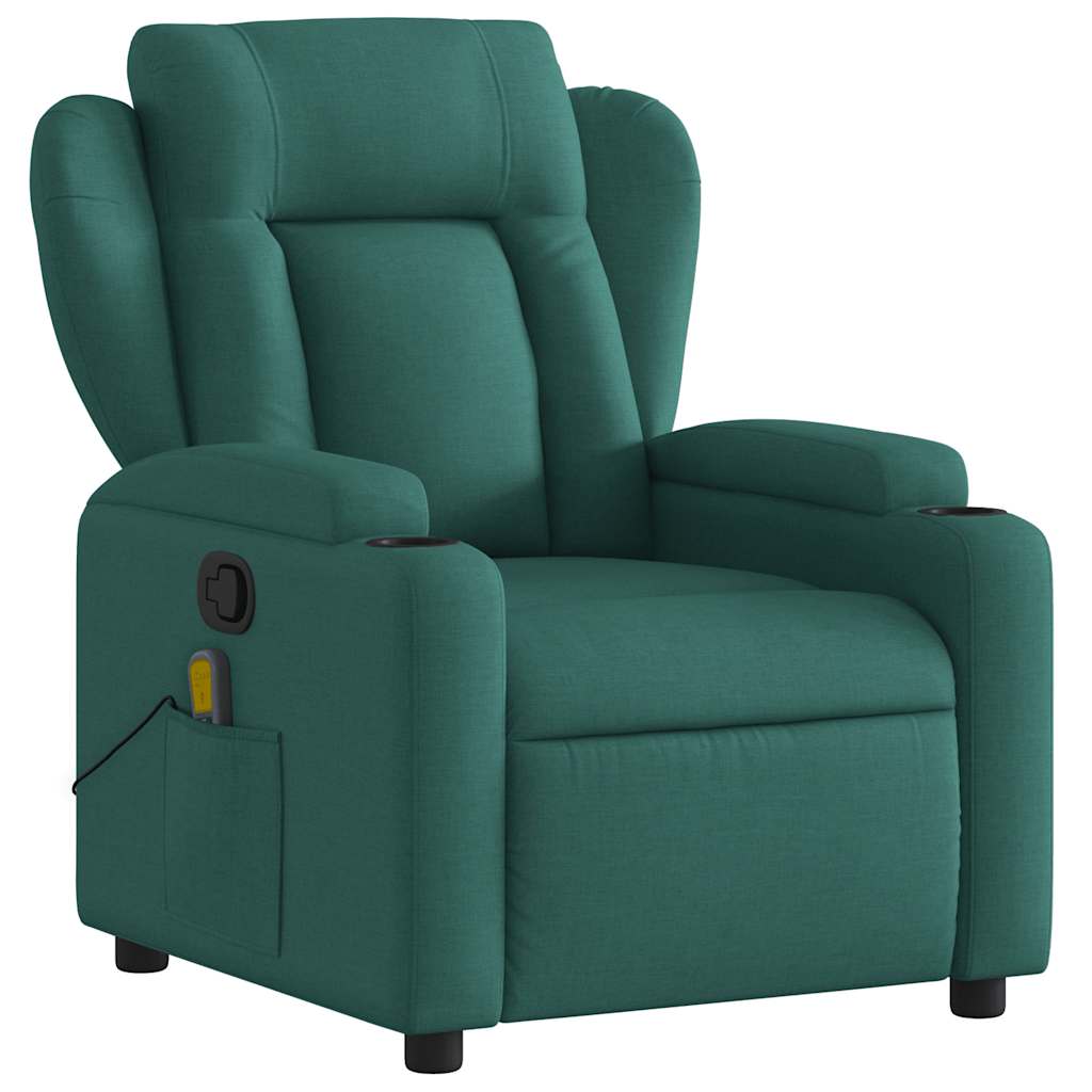 Fauteuil de massage inclinable Vert foncé Tissu - XIOS