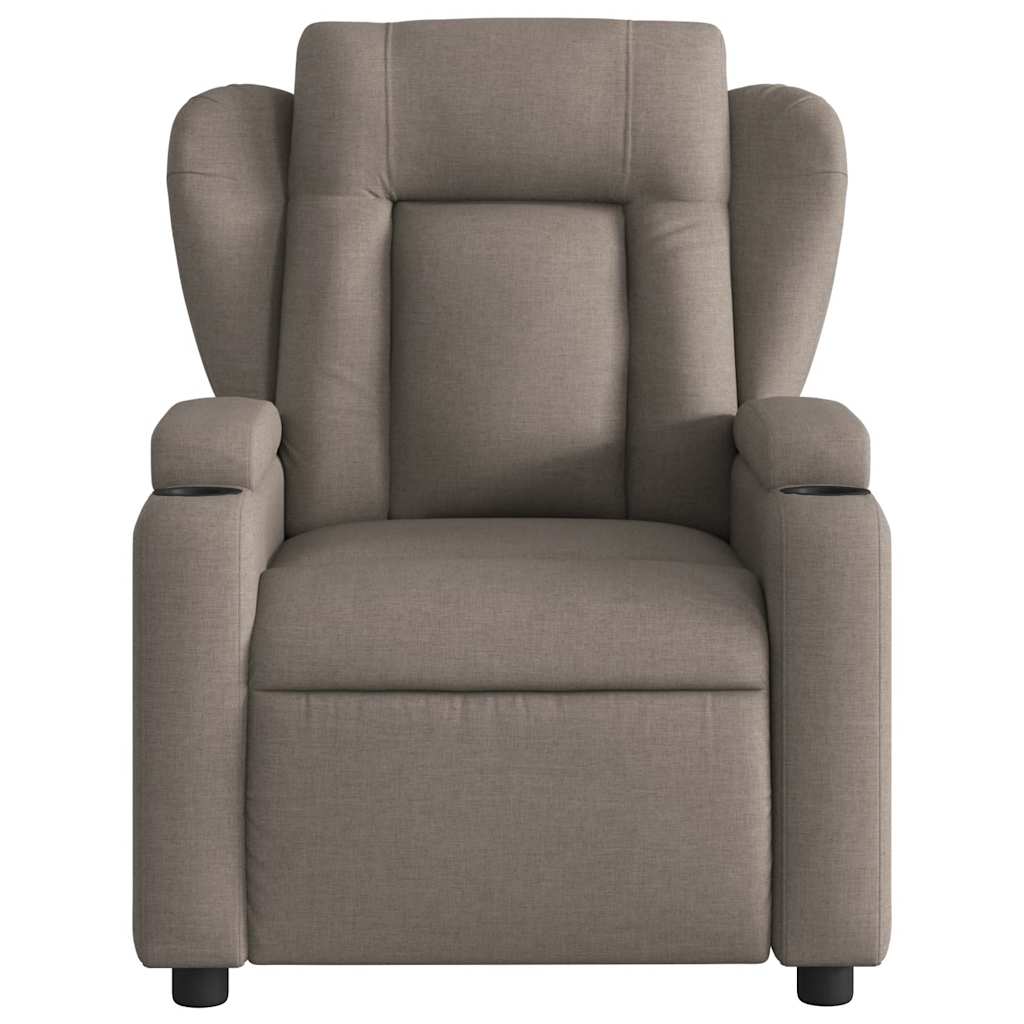 Fauteuil inclinable de massage en tissu taupe - XIOS