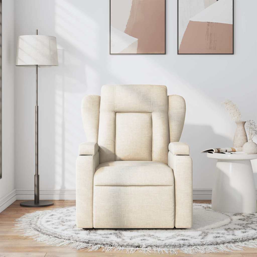 Fauteuil de massage inclinable Crème Tissu - XIOS
