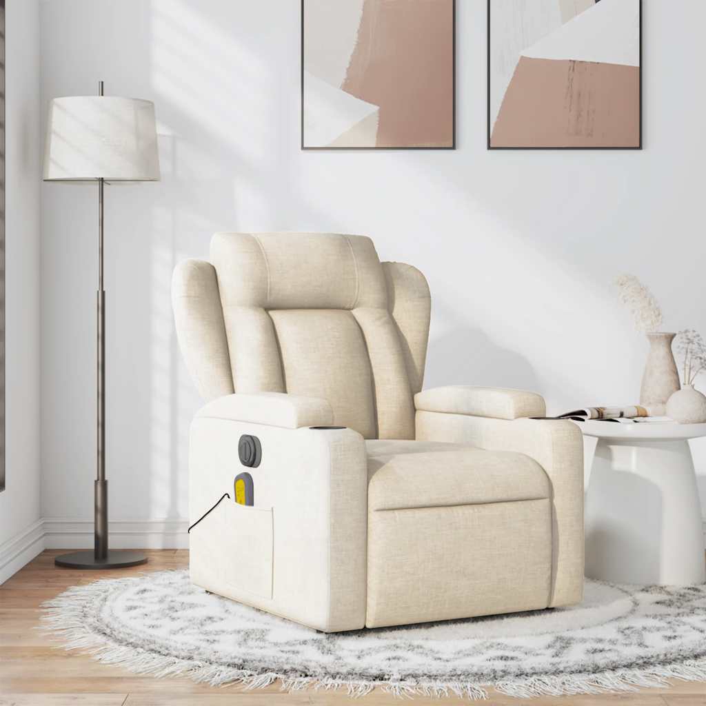 Fauteuil de massage inclinable Crème Tissu - XIOS