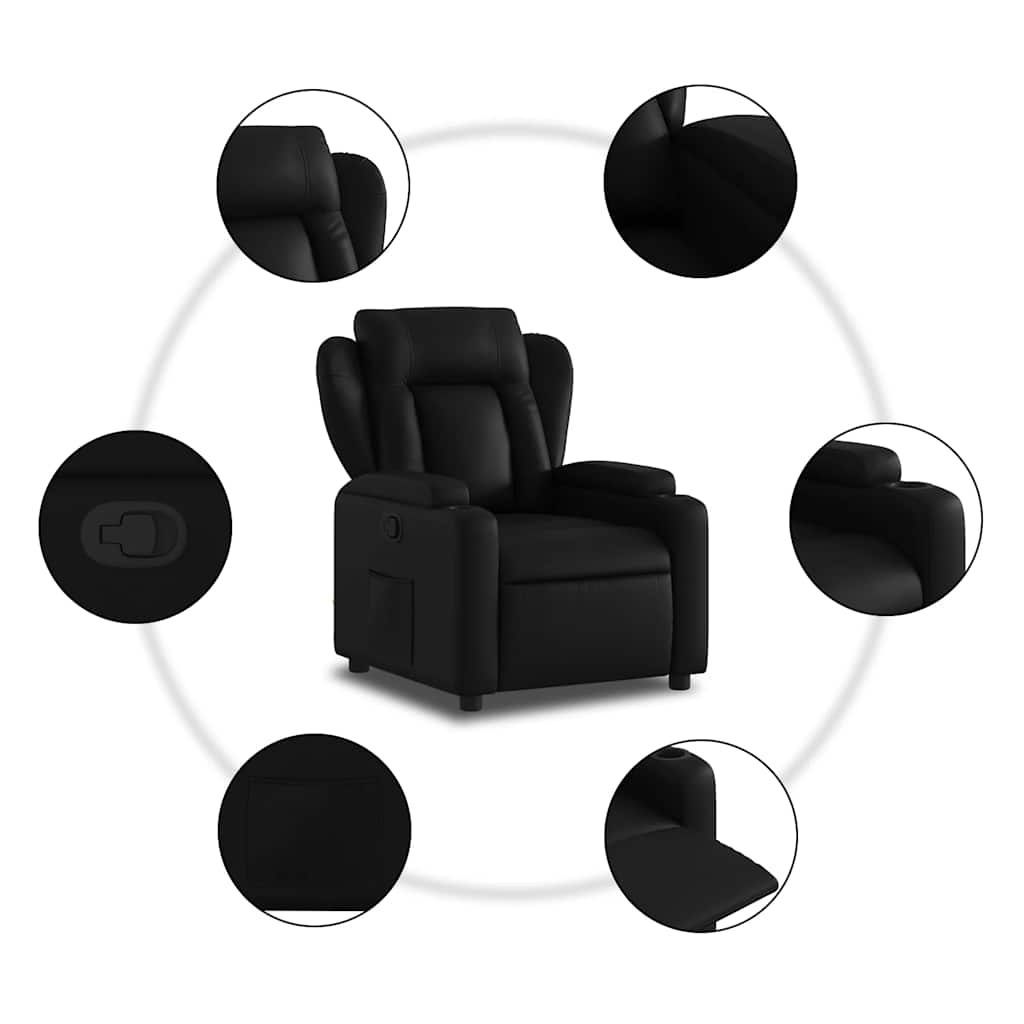 Fauteuil inclinable en similicuir noir - XIOS