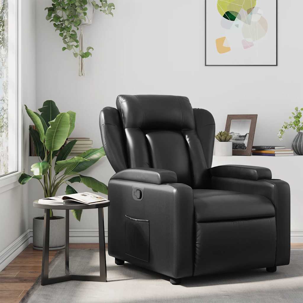 Fauteuil inclinable en similicuir noir - XIOS