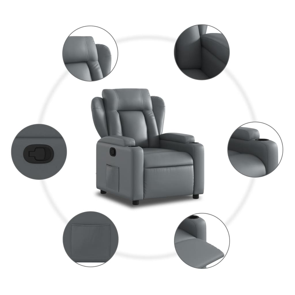 Fauteuil inclinable Gris Similicuir - XIOS