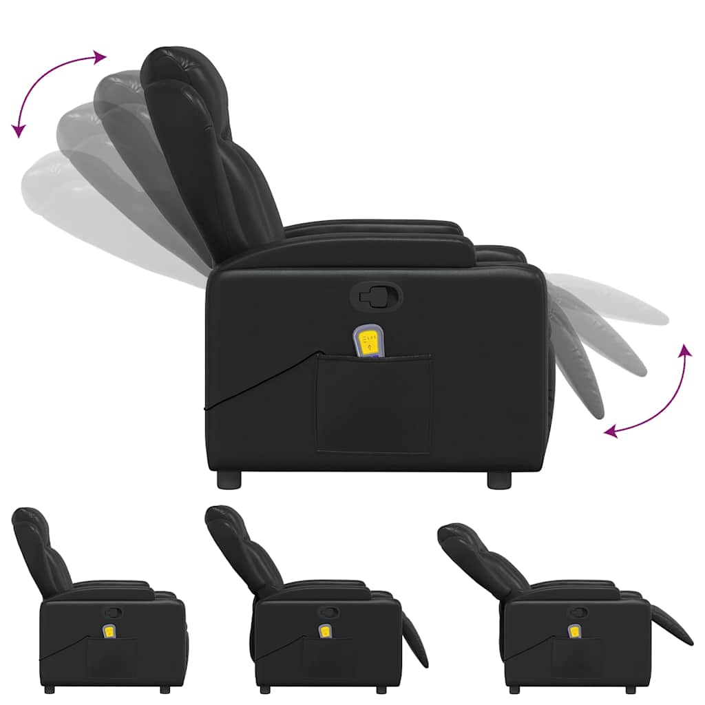 Fauteuil de massage inclinable Noir Similicuir - XIOS