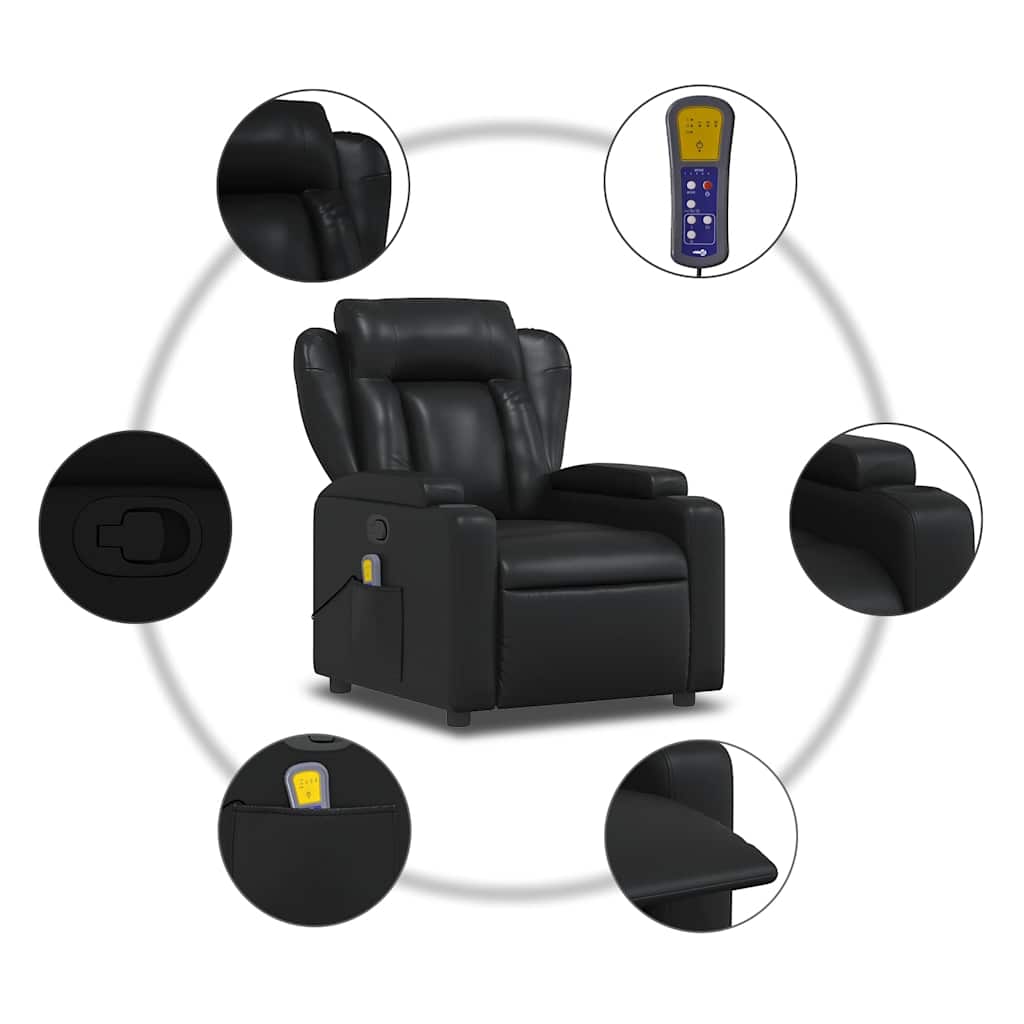 Fauteuil de massage inclinable Noir Similicuir - XIOS