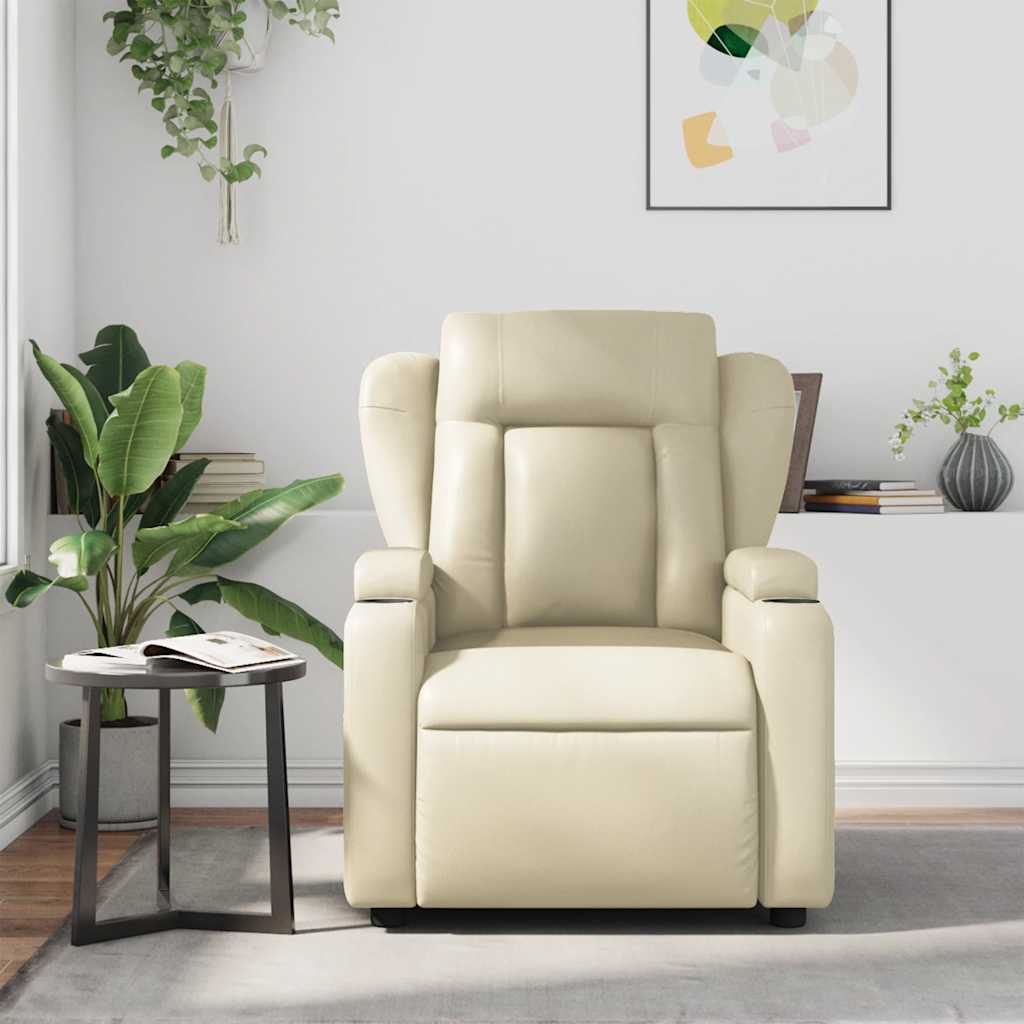 Fauteuil inclinable de massage Crème Similicuir - XIOS