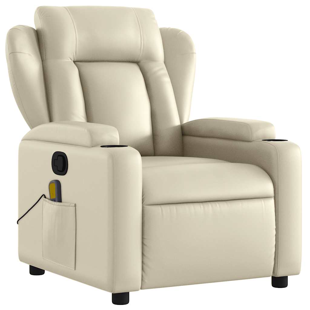 Fauteuil inclinable de massage Crème Similicuir - XIOS