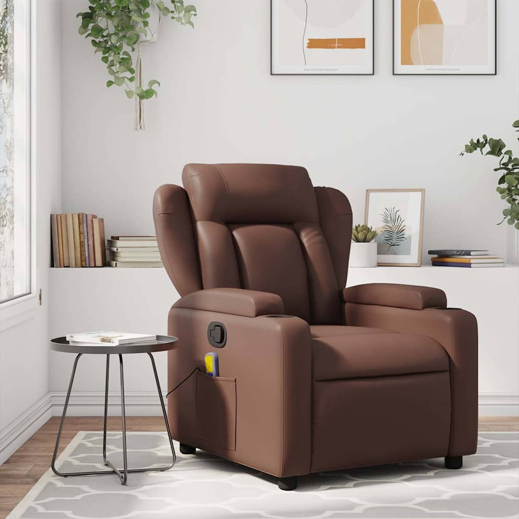 Fauteuil de massage inclinable Marron Similicuir - XIOS