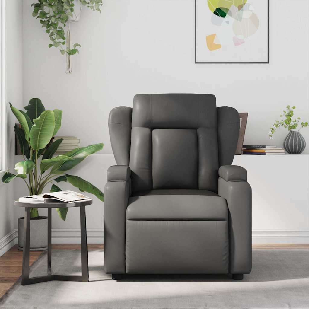 Fauteuil de massage inclinable Gris Similicuir - XIOS