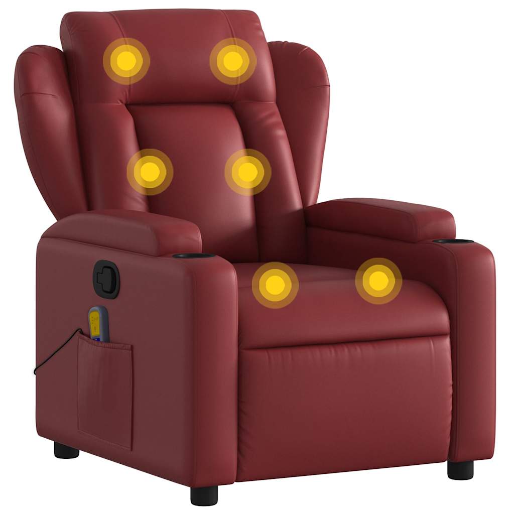 Fauteuil de massage inclinable Rouge bordeaux Similicuir - XIOS