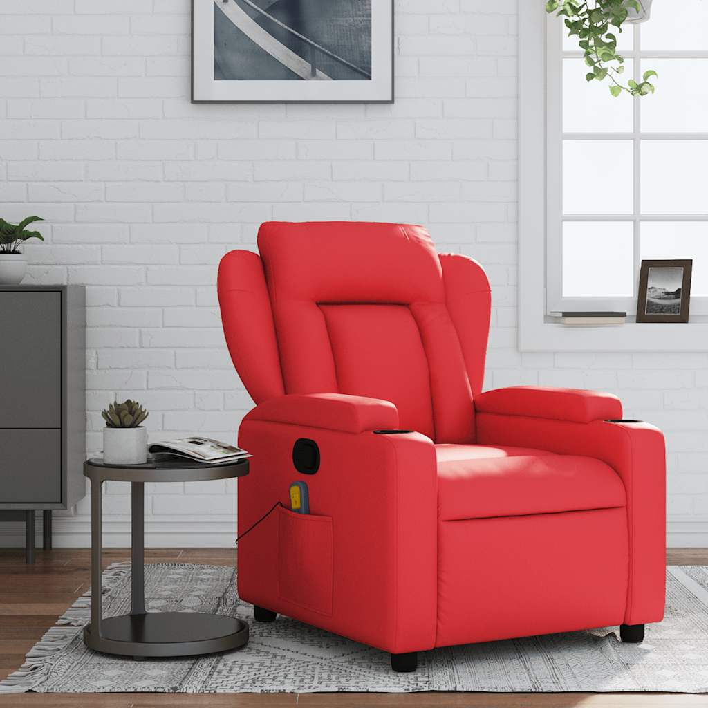 Fauteuil de massage inclinable rouge similicuir - XIOS