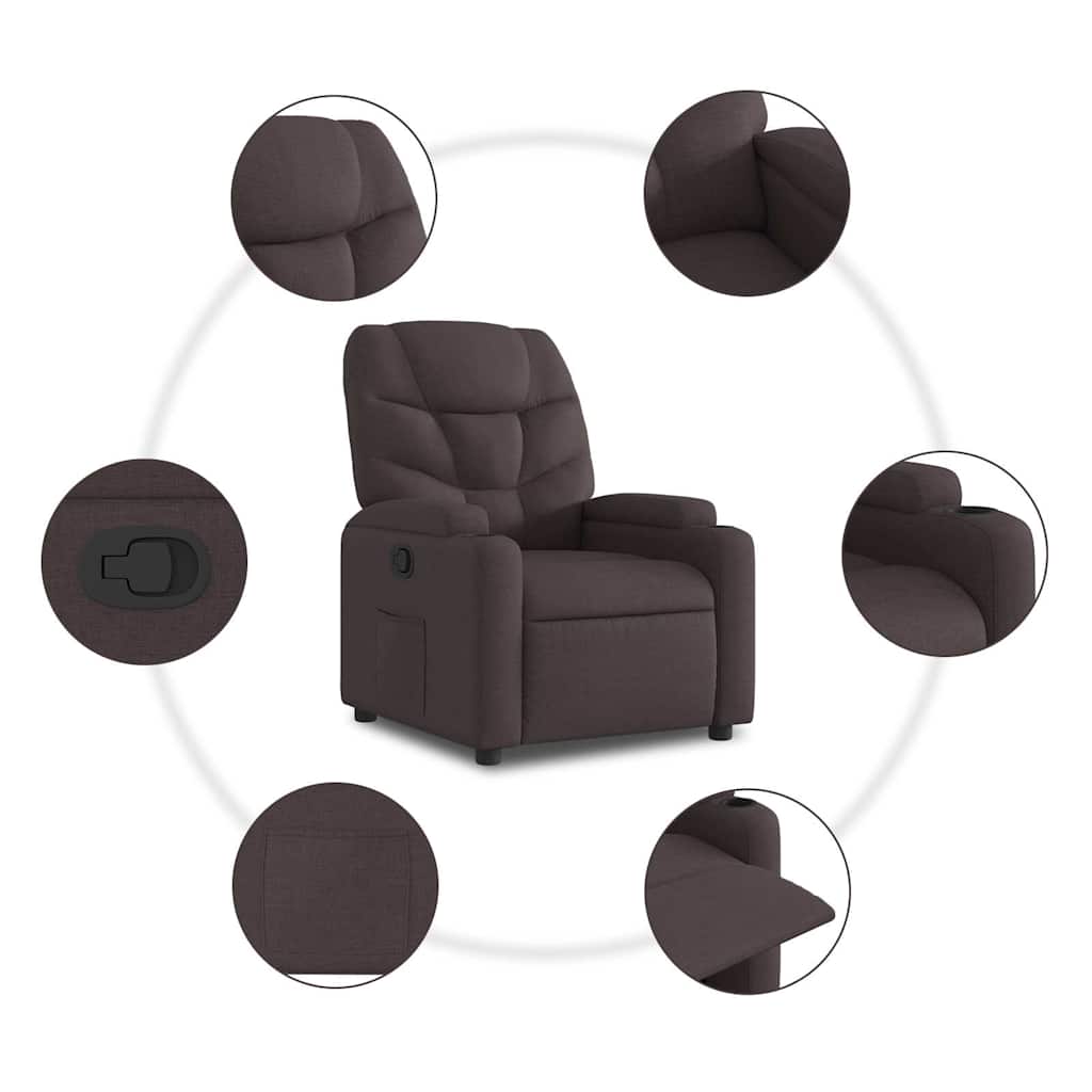 Fauteuil inclinable Marron foncé Tissu - XIOS