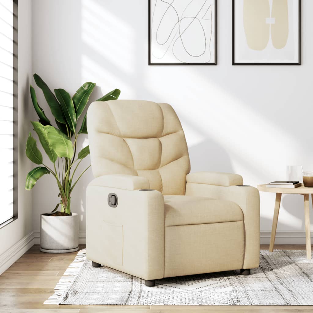 Fauteuil inclinable Crème Tissu - XIOS