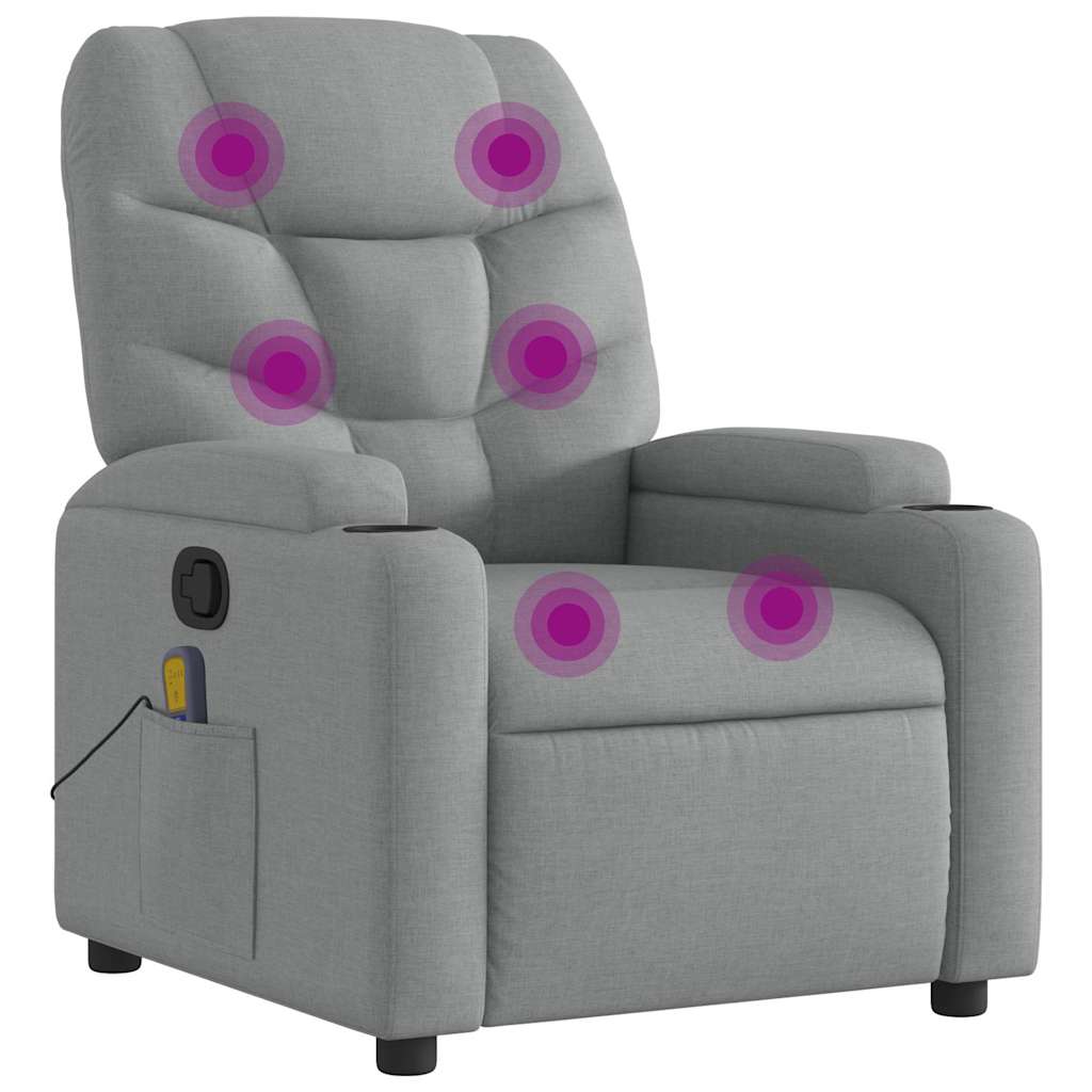 Fauteuil de massage inclinable Gris clair Tissu - XIOS