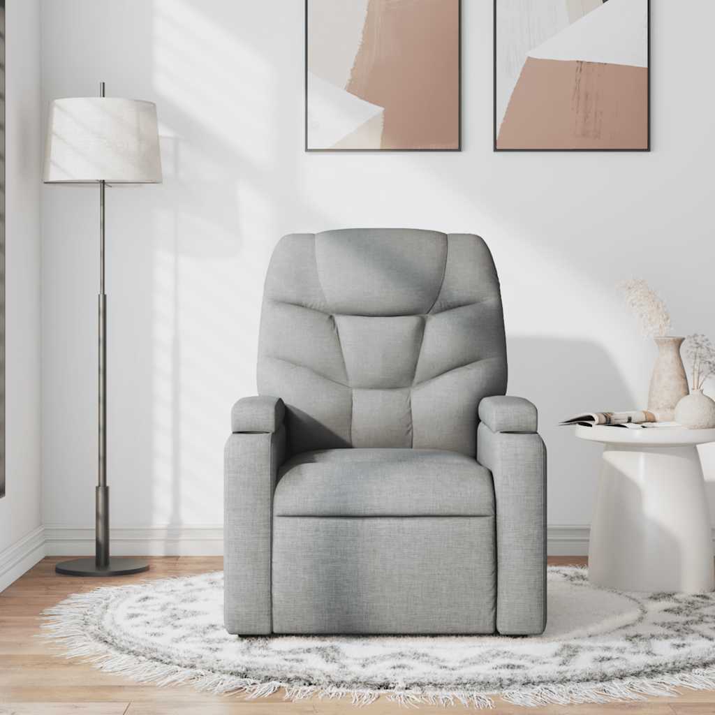 Fauteuil de massage inclinable Gris clair Tissu - XIOS