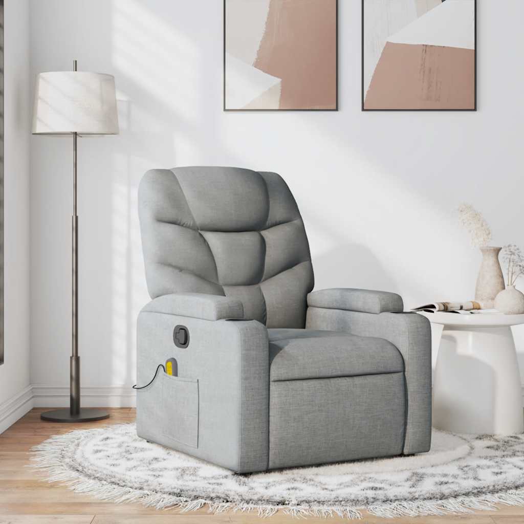 Fauteuil de massage inclinable Gris clair Tissu - XIOS