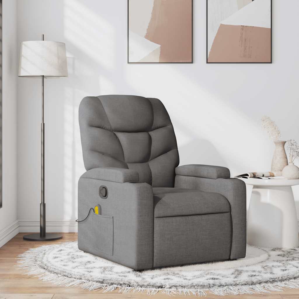 Fauteuil de massage inclinable Gris foncé Tissu - XIOS