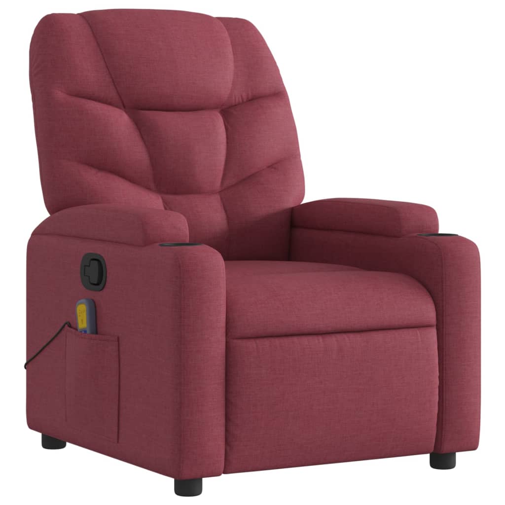 Fauteuil de massage inclinable Rouge bordeaux Tissu - XIOS