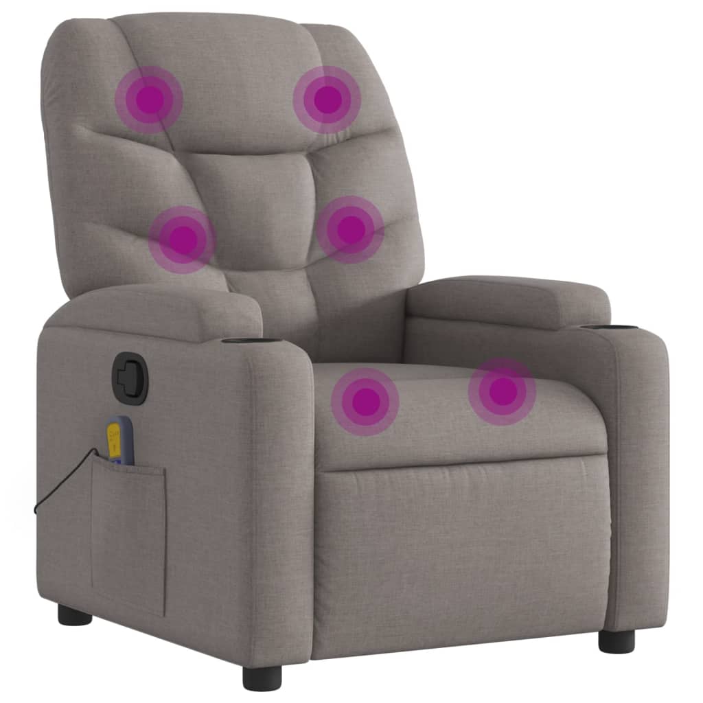 Fauteuil de massage inclinable Taupe Tissu - XIOS