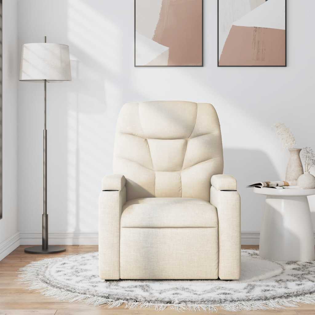 Fauteuil de massage inclinable Crème Tissu - XIOS