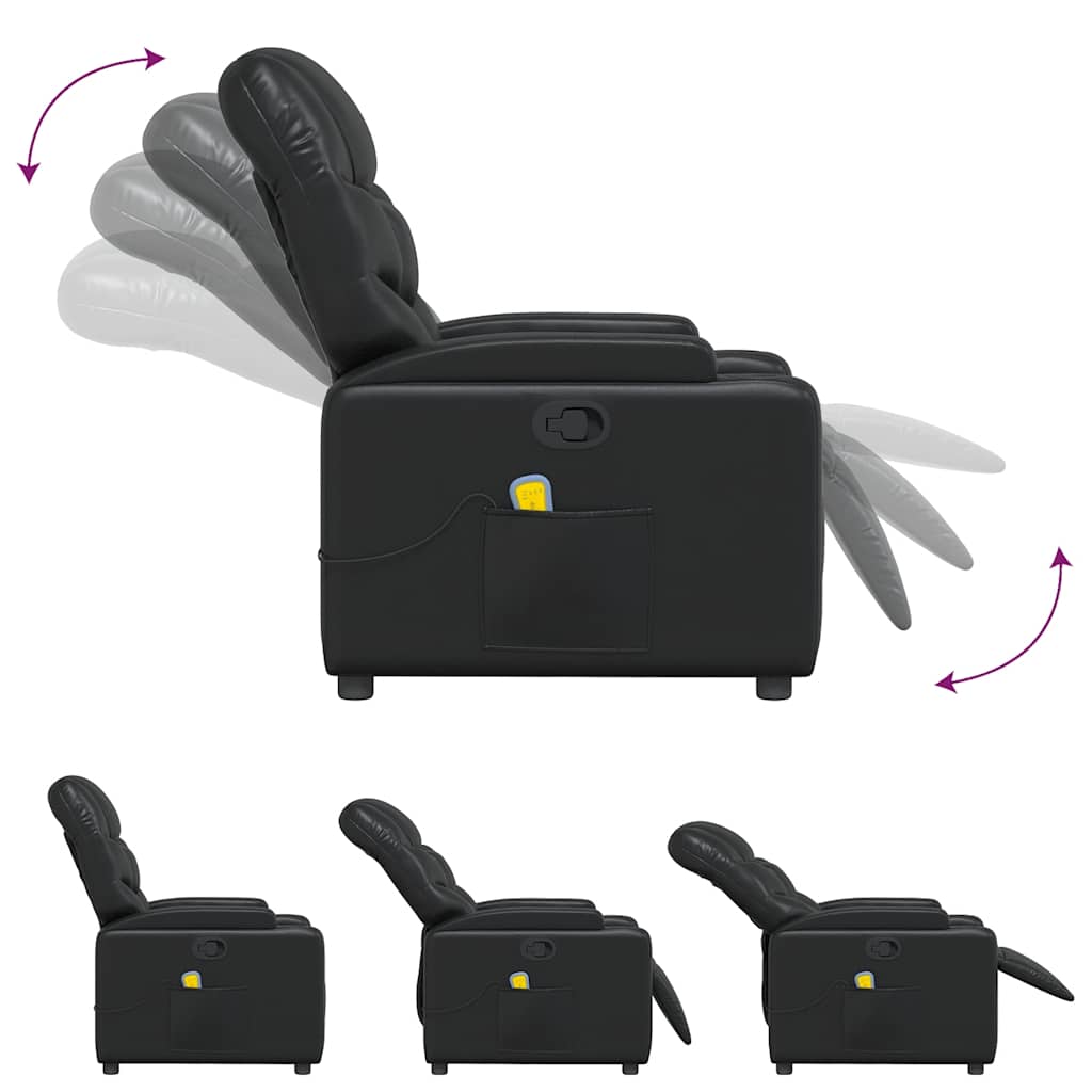 Fauteuil de massage inclinable Noir Similicuir - XIOS