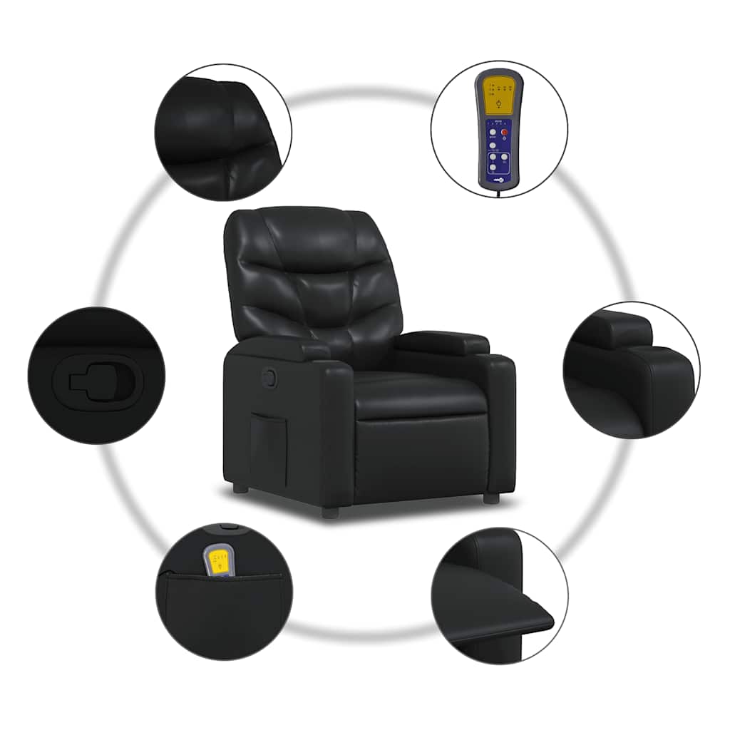 Fauteuil de massage inclinable Noir Similicuir - XIOS