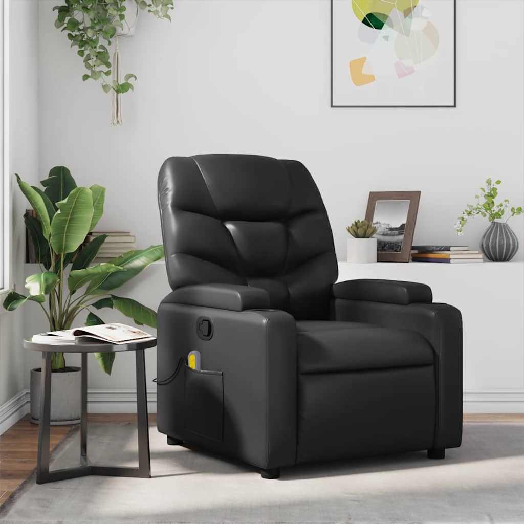 Fauteuil de massage inclinable Noir Similicuir - XIOS