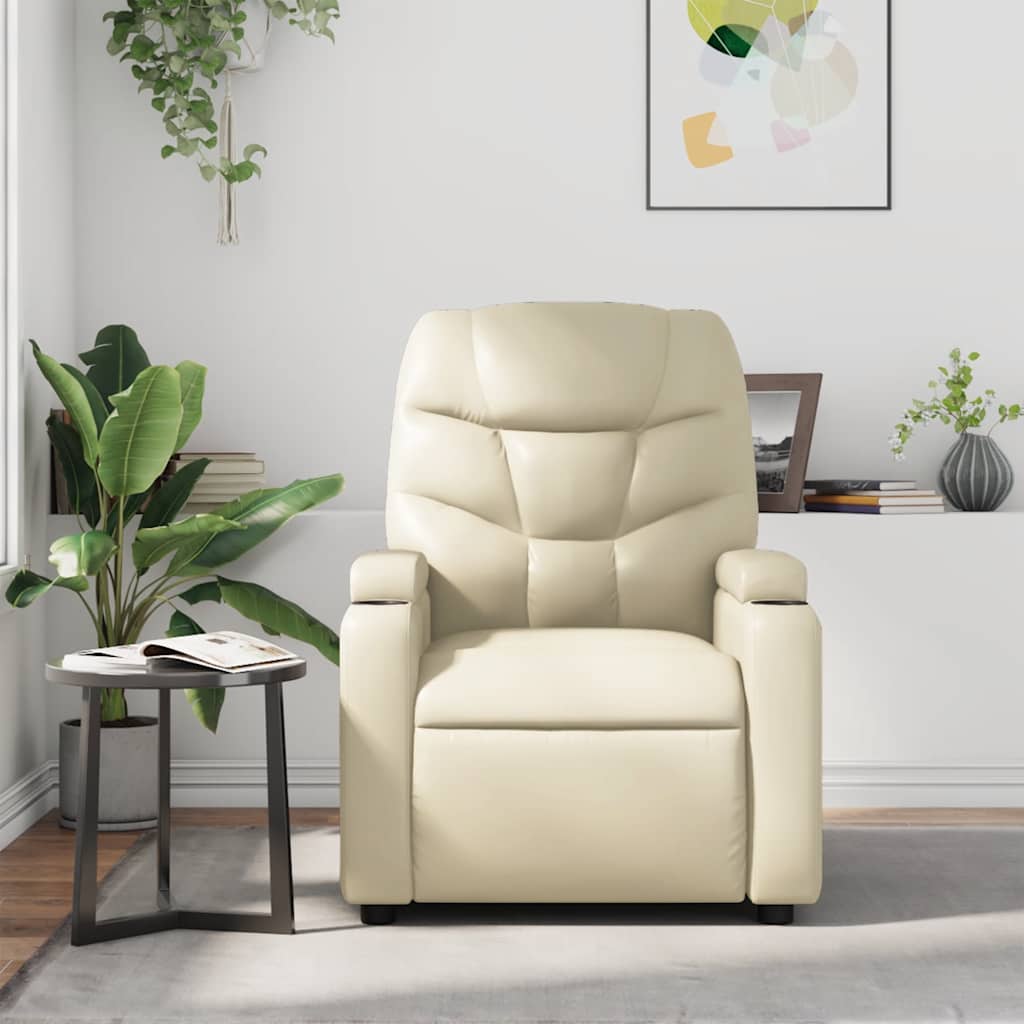 Fauteuil inclinable de massage Crème Similicuir - XIOS