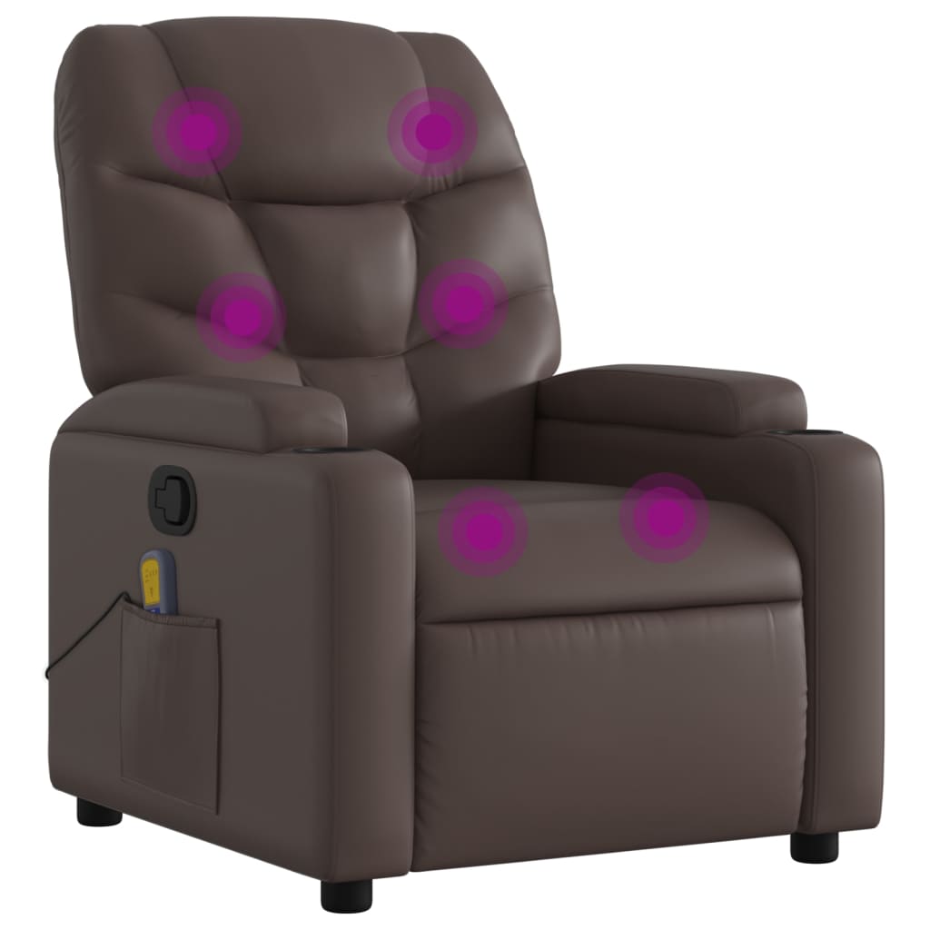 Fauteuil de massage inclinable Marron Similicuir - XIOS