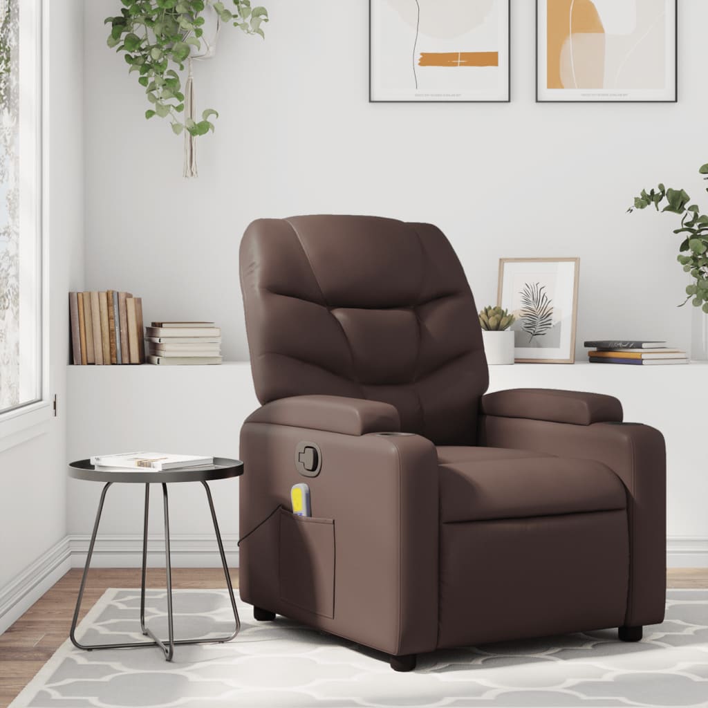 Fauteuil de massage inclinable Marron Similicuir - XIOS