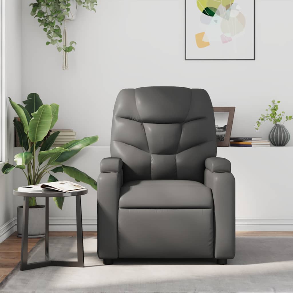 Fauteuil de massage inclinable Gris Similicuir - XIOS