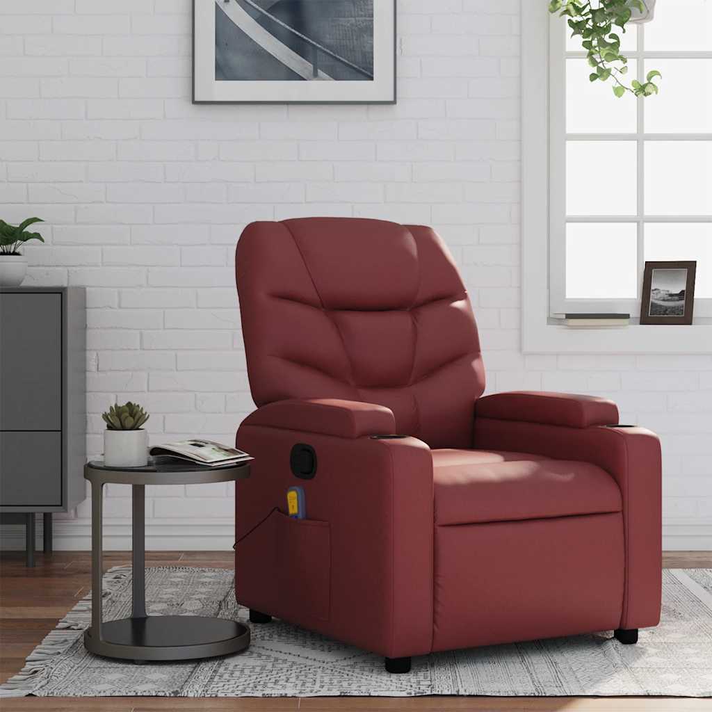 Fauteuil de massage inclinable Rouge bordeaux Similicuir - XIOS