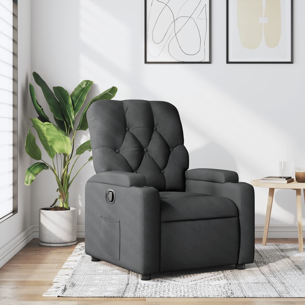 Fauteuil inclinable en tissu gris foncé - XIOS