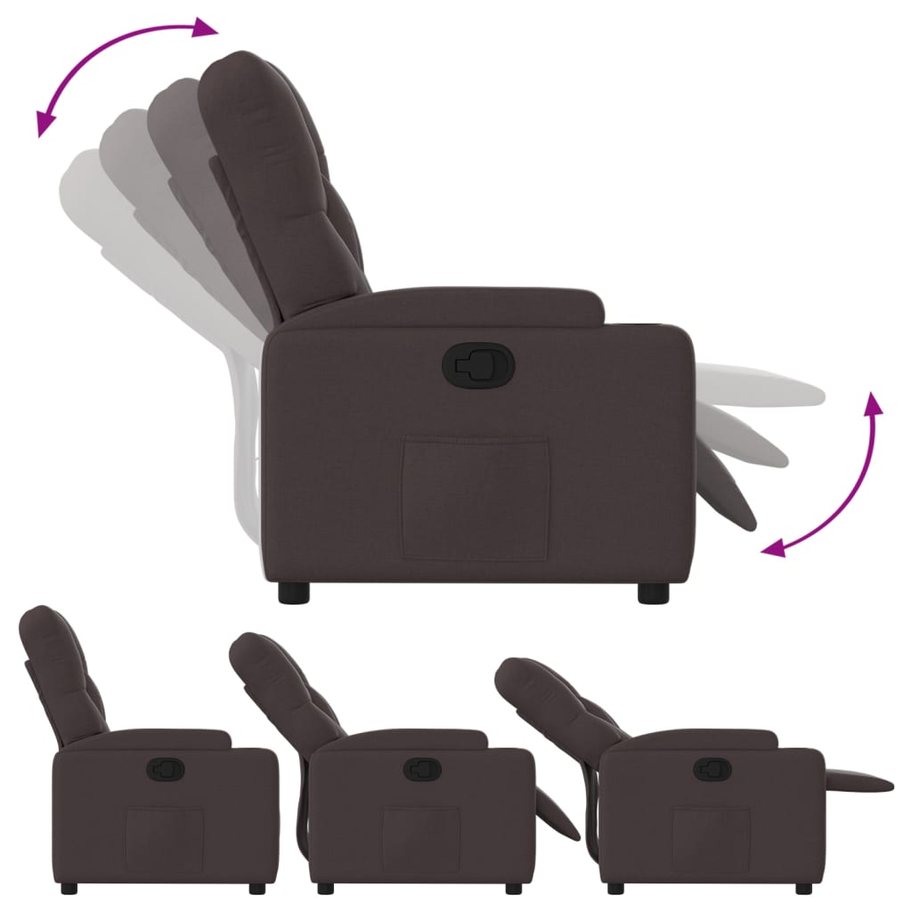 Fauteuil inclinable Marron foncé Tissu - XIOS