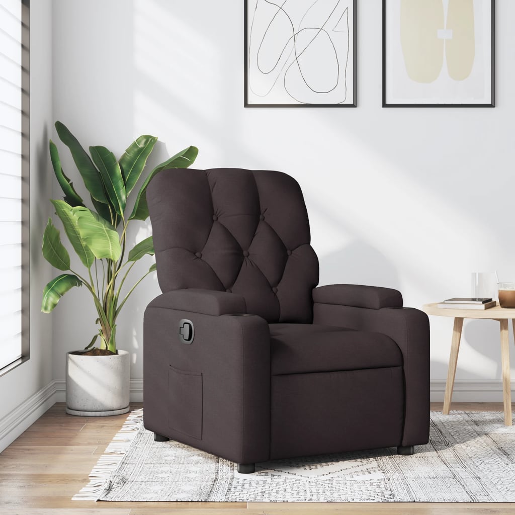 Fauteuil inclinable Marron foncé Tissu - XIOS