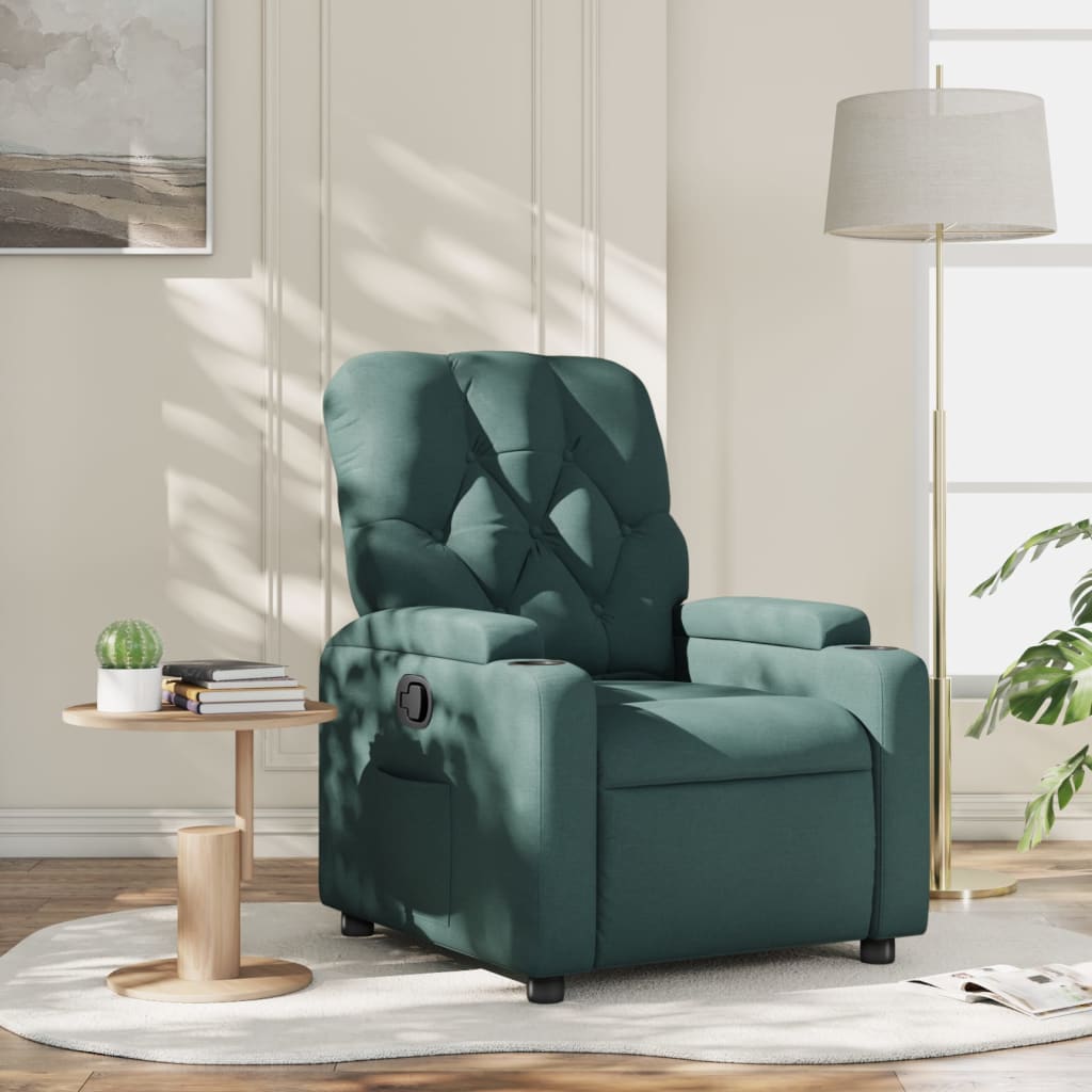 Fauteuil inclinable Vert foncé Tissu - XIOS