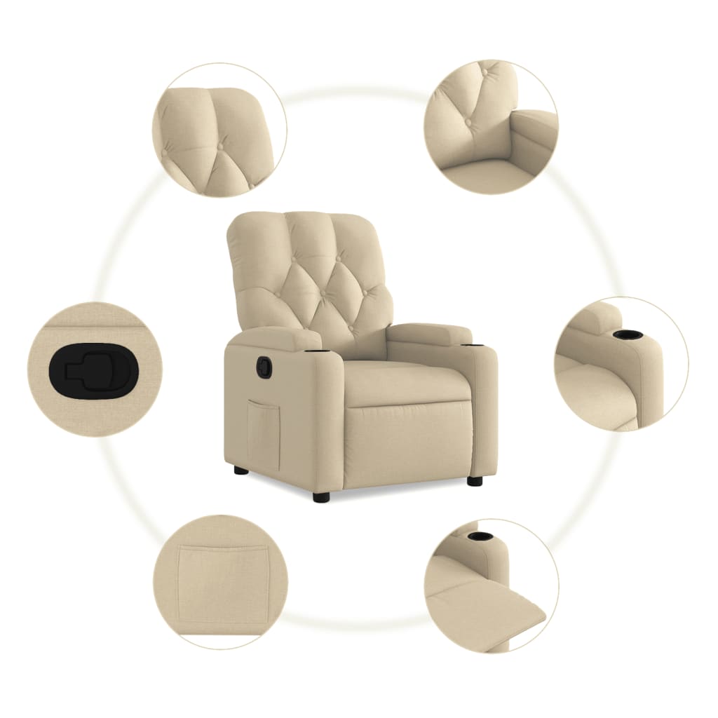 Fauteuil inclinable Crème Tissu - XIOS