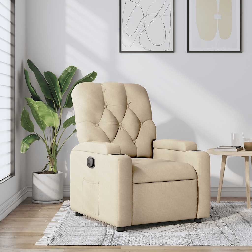 Fauteuil inclinable Crème Tissu - XIOS