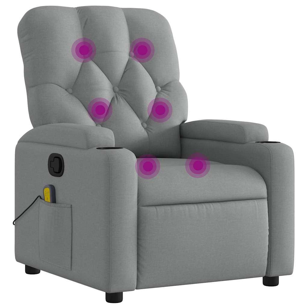 Fauteuil de massage inclinable Gris clair Tissu - XIOS