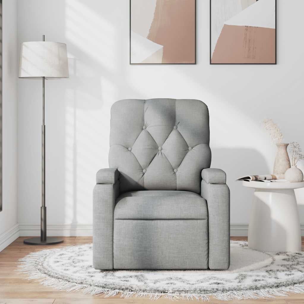 Fauteuil de massage inclinable Gris clair Tissu - XIOS