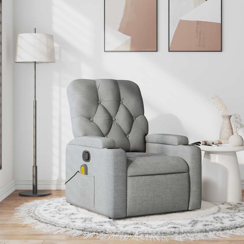 Fauteuil de massage inclinable Gris clair Tissu - XIOS