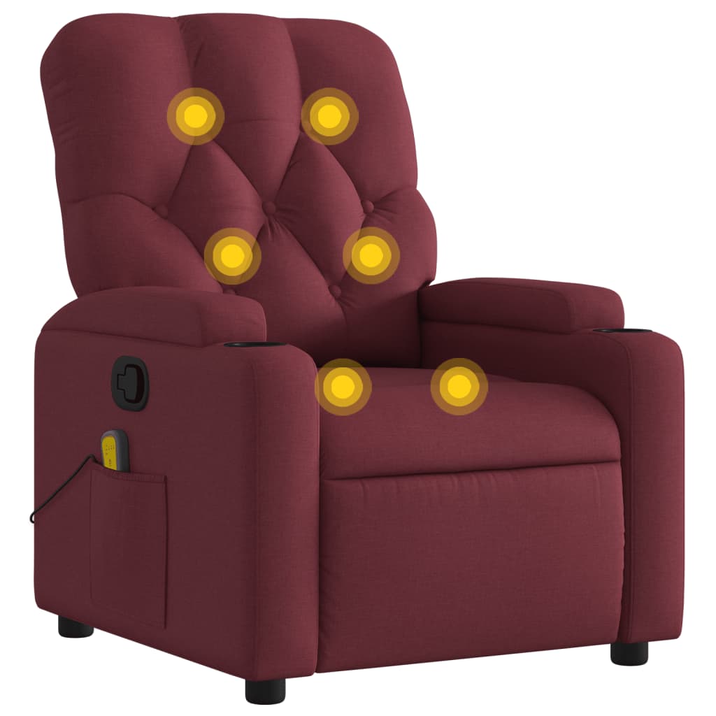 Fauteuil de massage inclinable Rouge bordeaux Tissu - XIOS