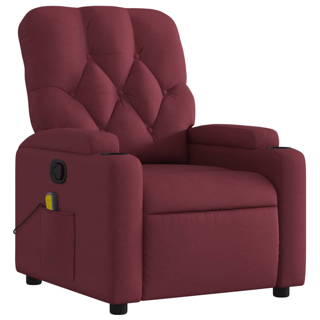 Fauteuil de massage inclinable Rouge bordeaux Tissu - XIOS