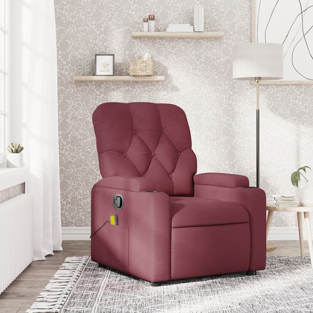 Fauteuil de massage inclinable Rouge bordeaux Tissu - XIOS