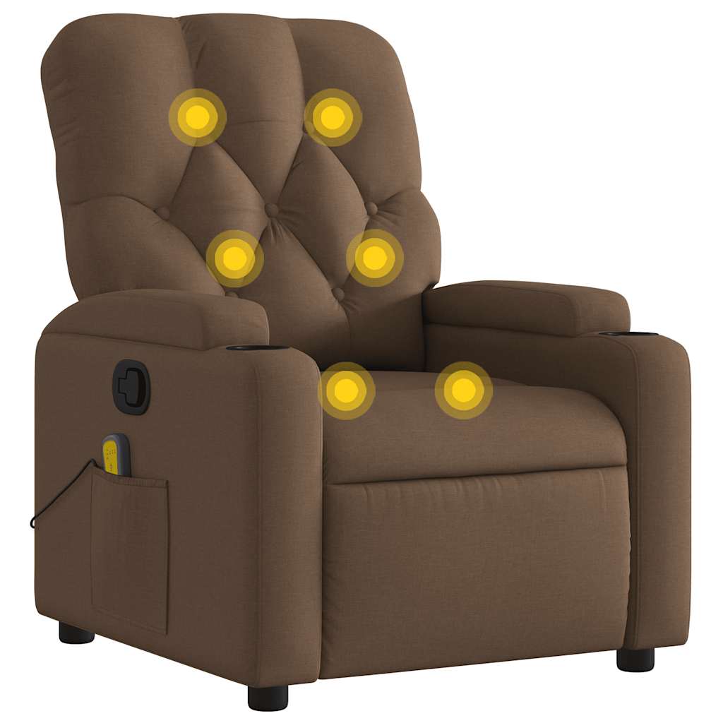 Fauteuil de massage inclinable Marron Tissu - XIOS