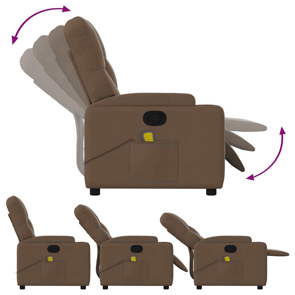 Fauteuil de massage inclinable Marron Tissu - XIOS