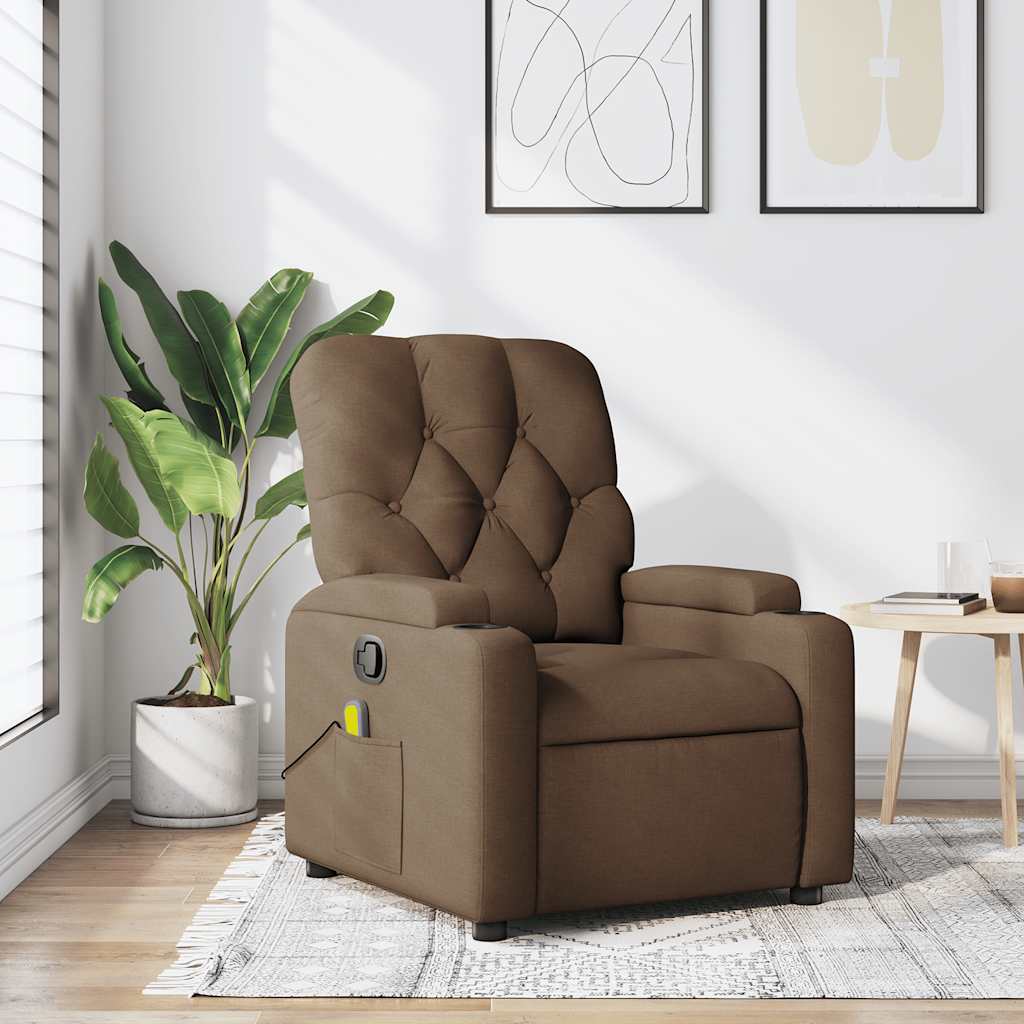 Fauteuil de massage inclinable Marron Tissu - XIOS